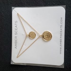 Amber Sceats Gold medallion 2 piece necklace. NWT.